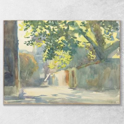 Sunlit Wall Under A Tree John Singer Sargent jss296 canvas print 