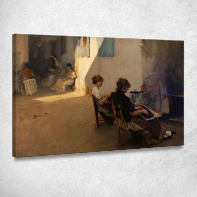 The Bead Threaders Of Venice John Singer Sargent jss304 canvas print 