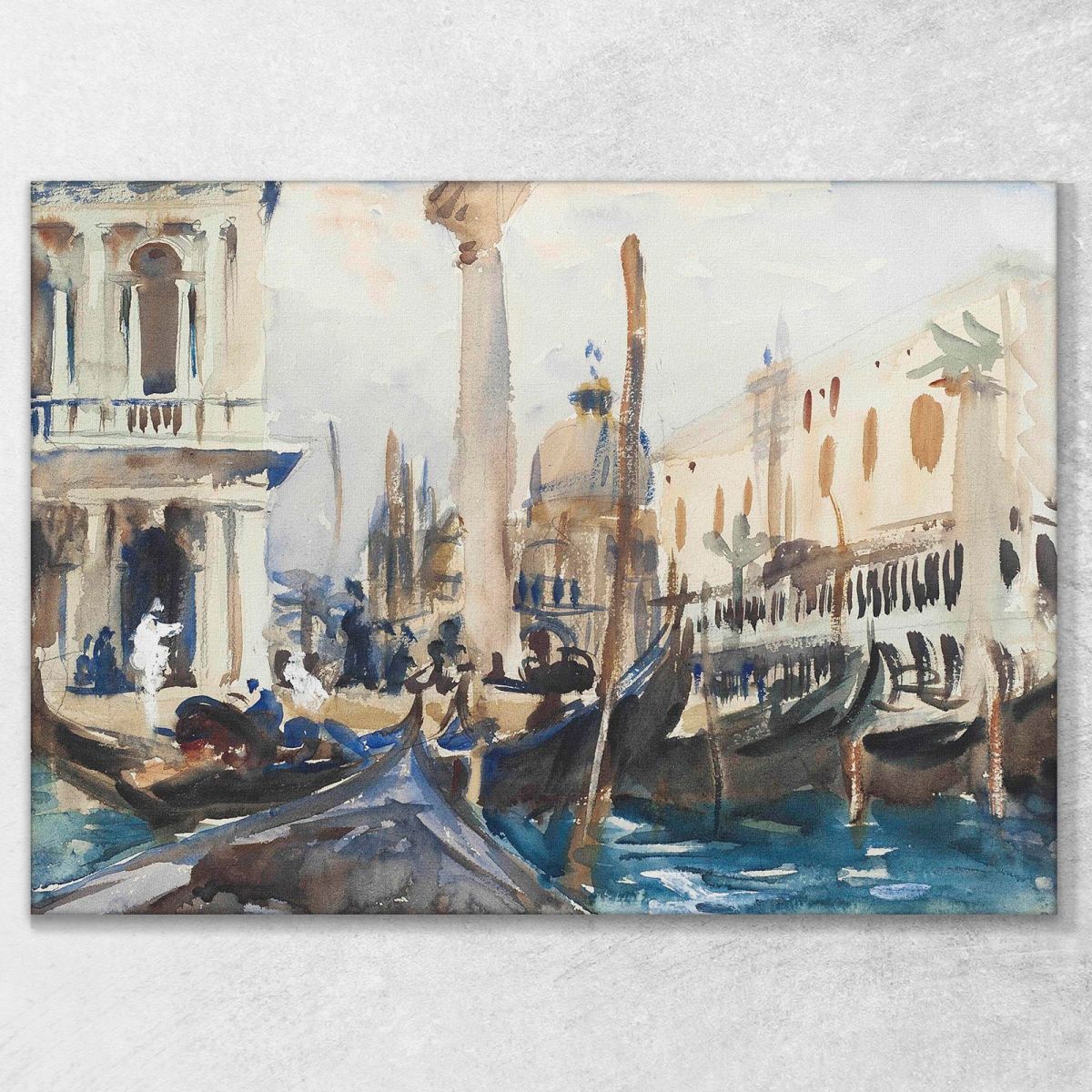 The Piazzetta With Gondolas John Singer Sargent jss320 canvas print 