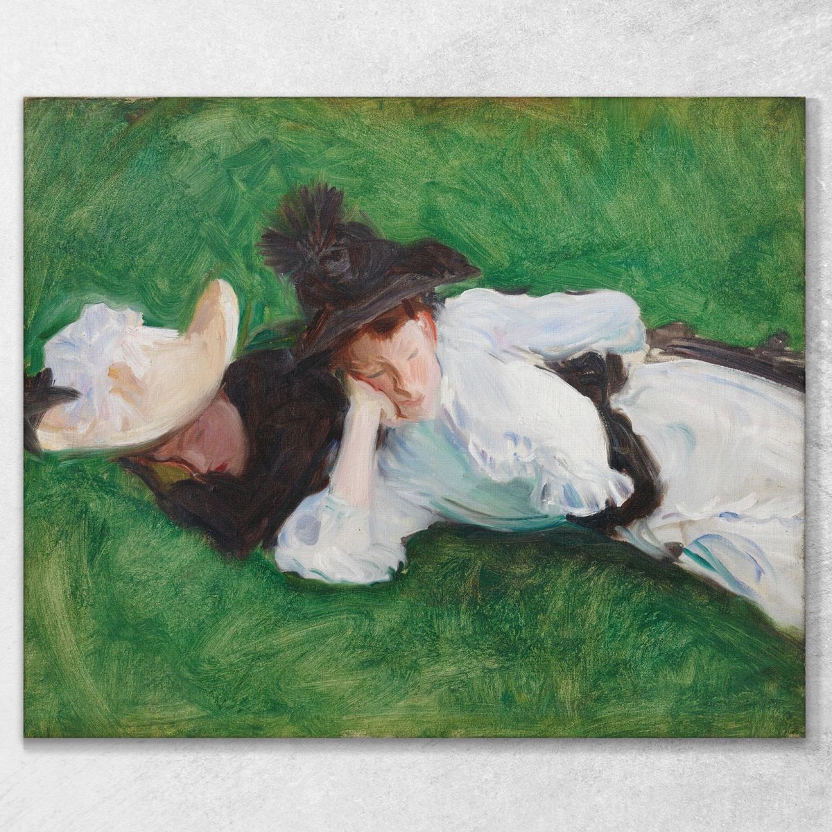 Two Girls On A Lawn John Singer Sargent jss344 canvas print 