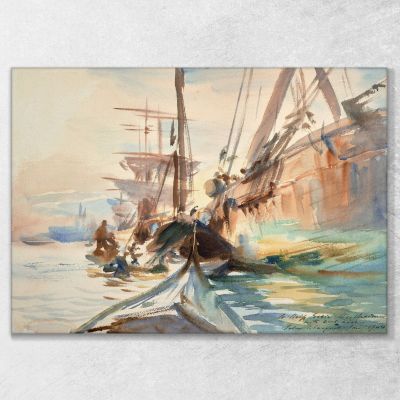 Unloading Boats John Singer Sargent jss351 canvas print 