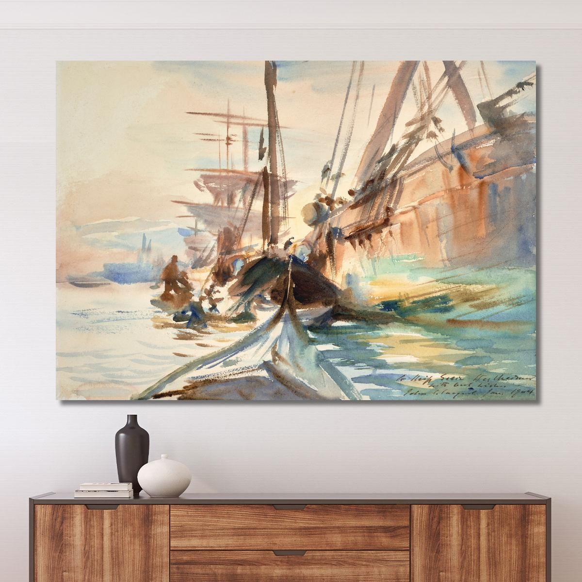 Unloading Boats John Singer Sargent jss351 canvas print 