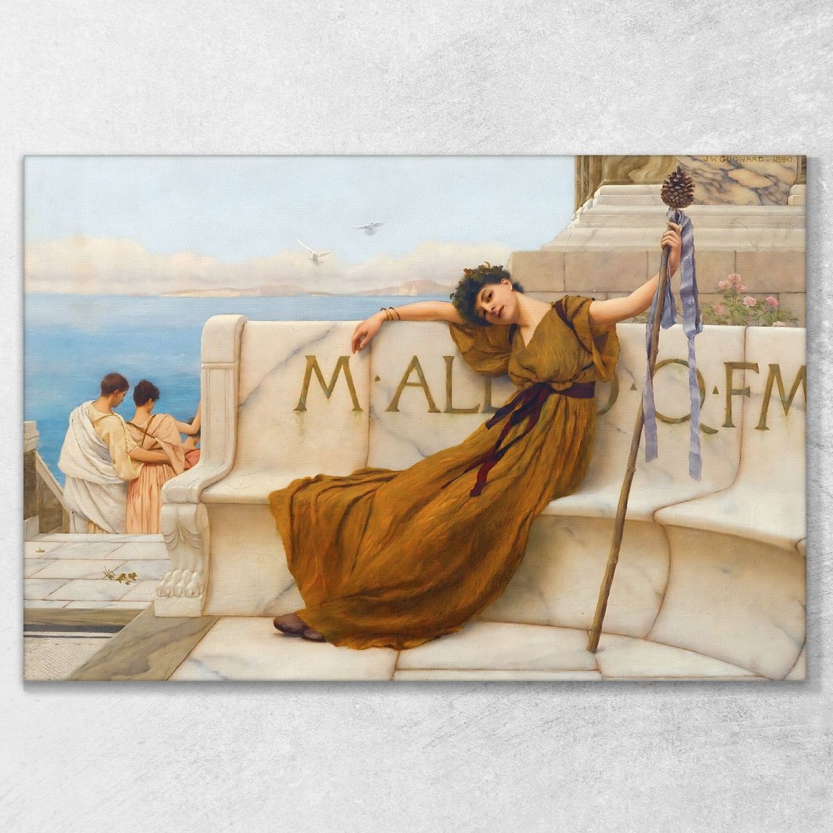 A Priestess Of Bacchus John William Godward jwg10 canvas print 