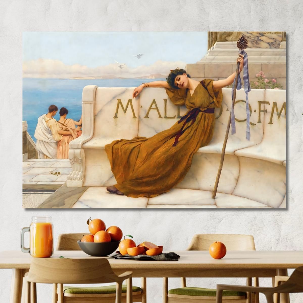 A Priestess Of Bacchus John William Godward jwg10 canvas print 