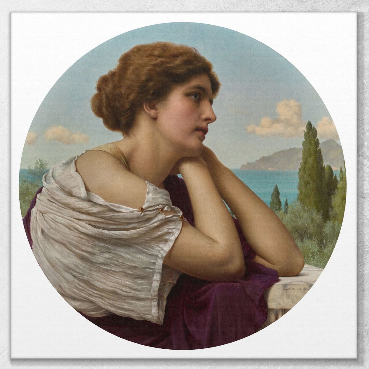 Heart On Her Lips And Soul Within Her Eyes John William Godward jwg35 canvas print 