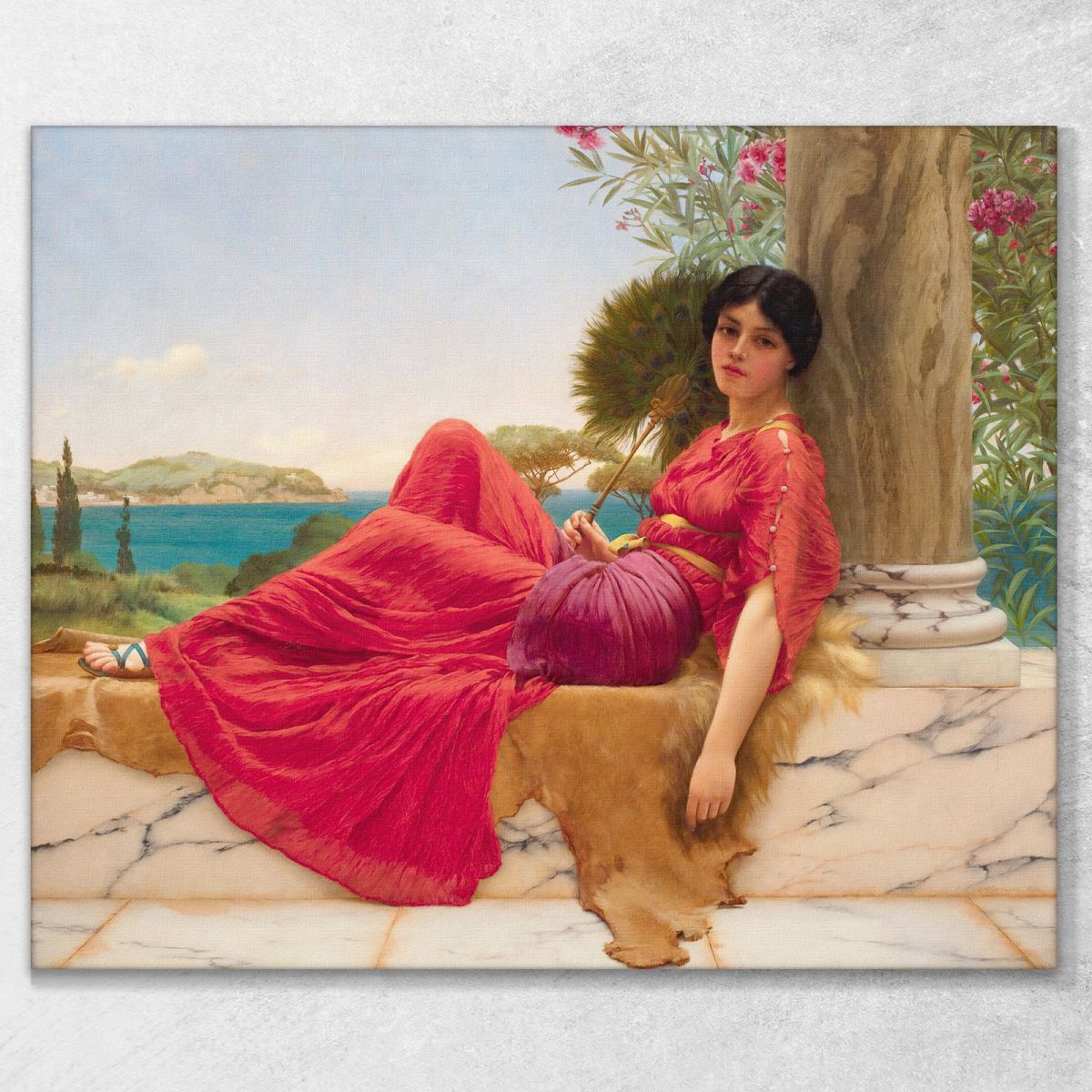 Leaning Against A Column John William Godward jwg46 canvas print 