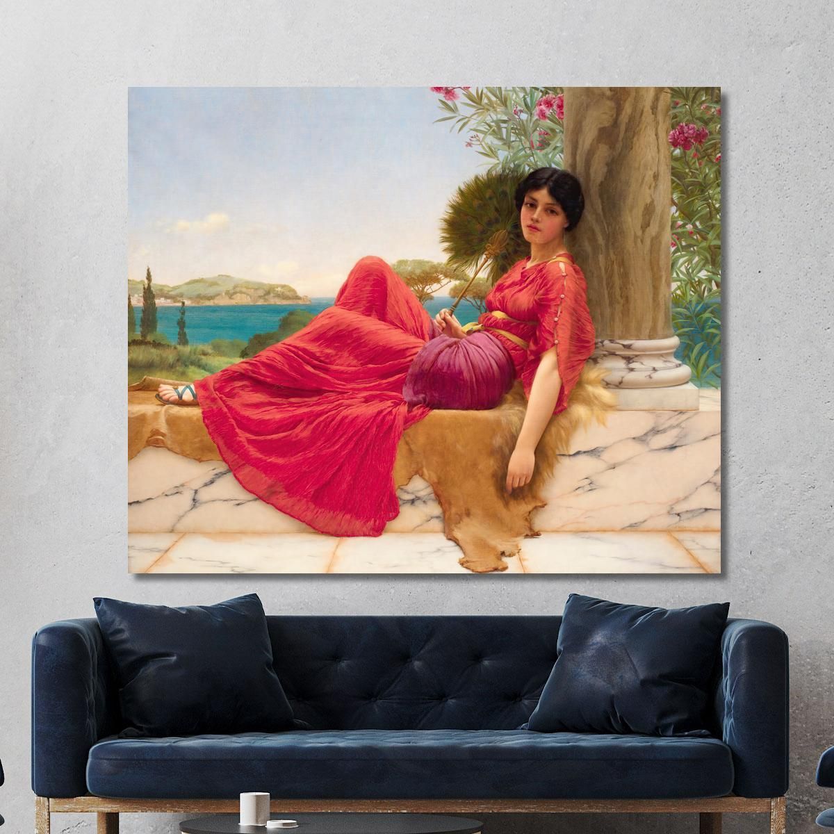 Leaning Against A Column John William Godward jwg46 canvas print 
