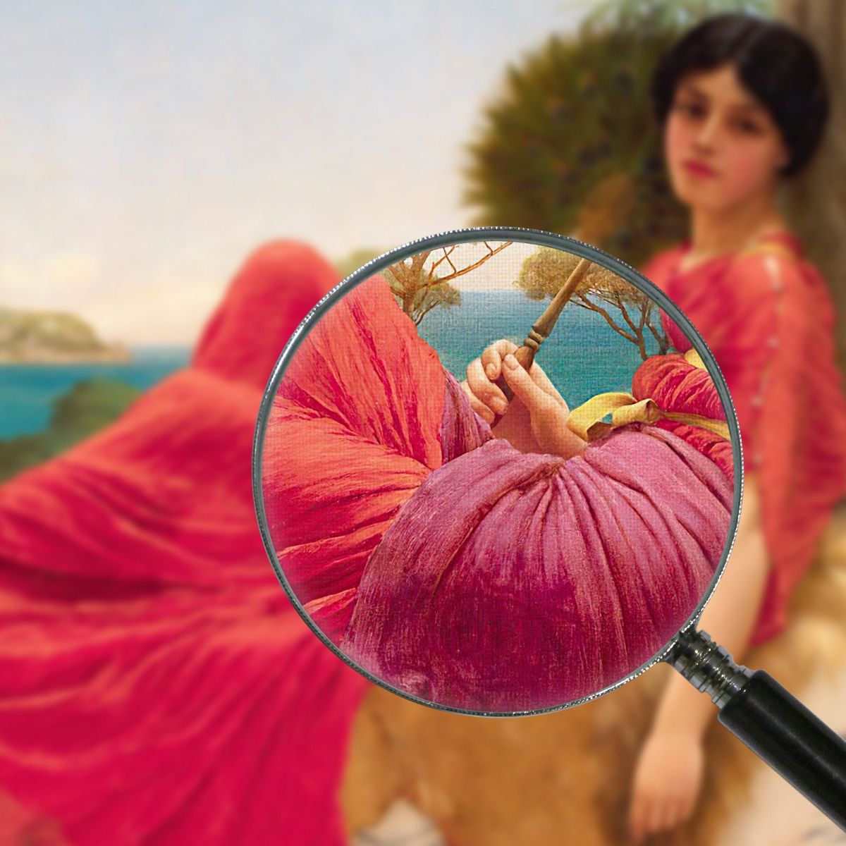 Leaning Against A Column John William Godward jwg46 canvas print