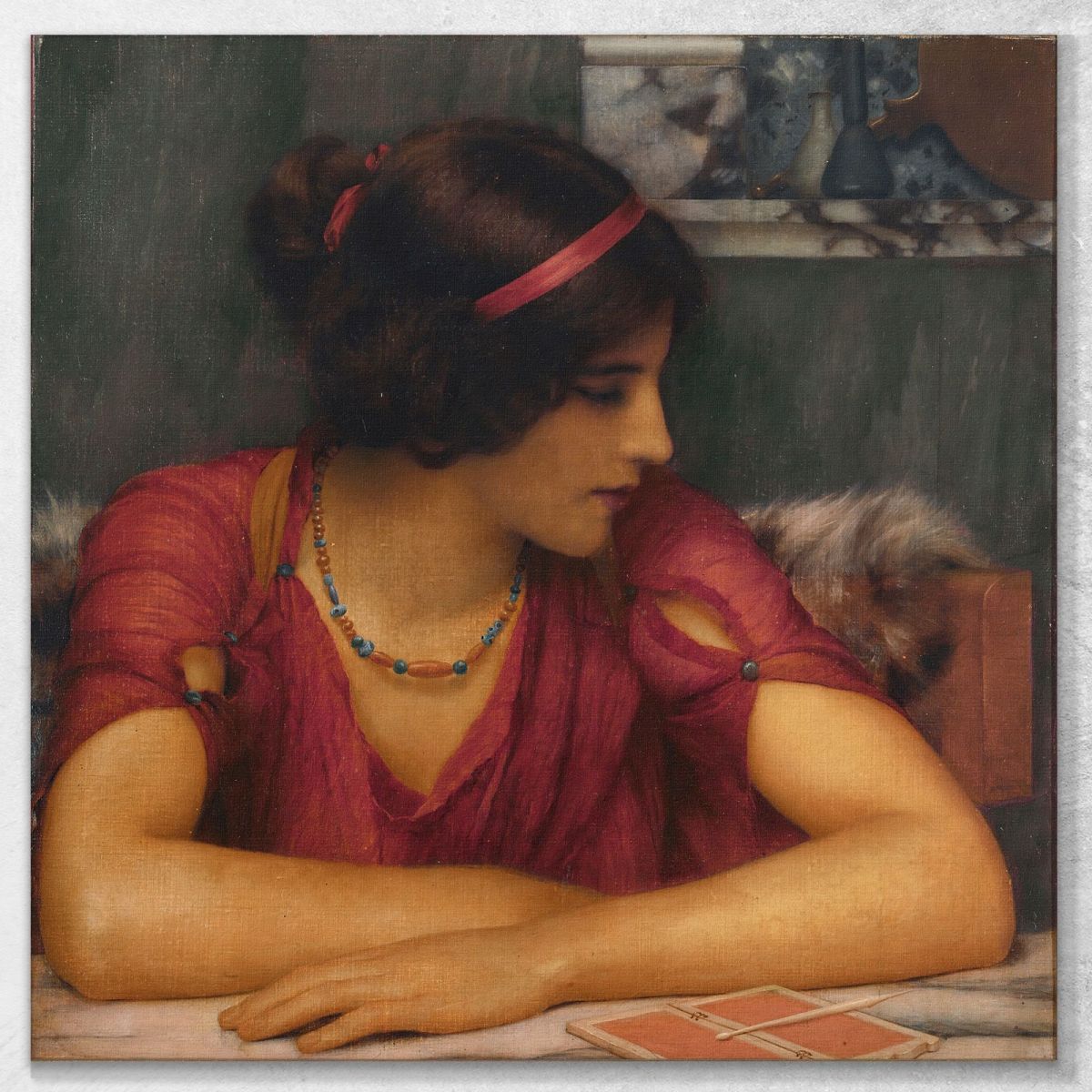 The Letter A Classical Maiden John William Godward jwg77 canvas print 