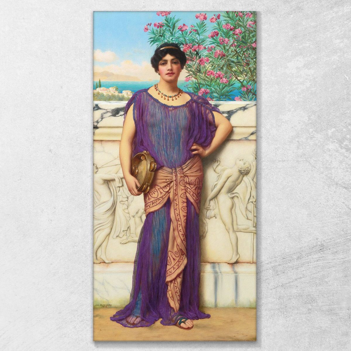The Tambourine Girl John William Godward jwg83 canvas print 