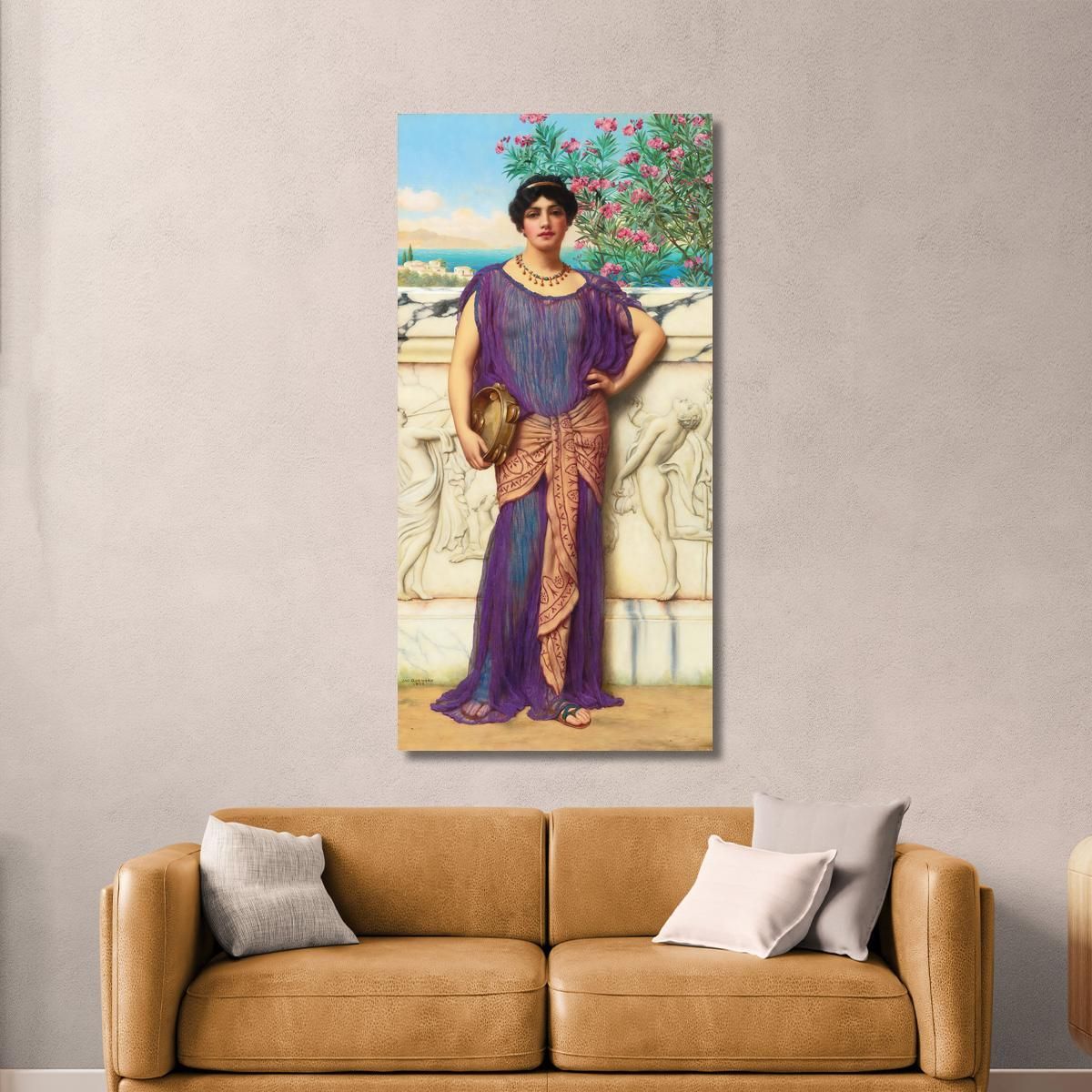 The Tambourine Girl John William Godward jwg83 canvas print 