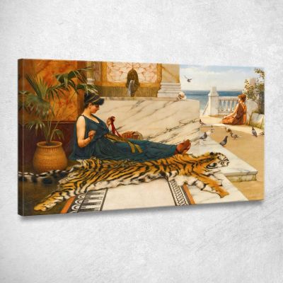 The Tigerskin Sewing Girl John William Godward jwg84 canvas print 