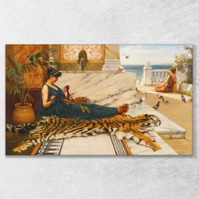 The Tigerskin Sewing Girl John William Godward jwg84 canvas print 