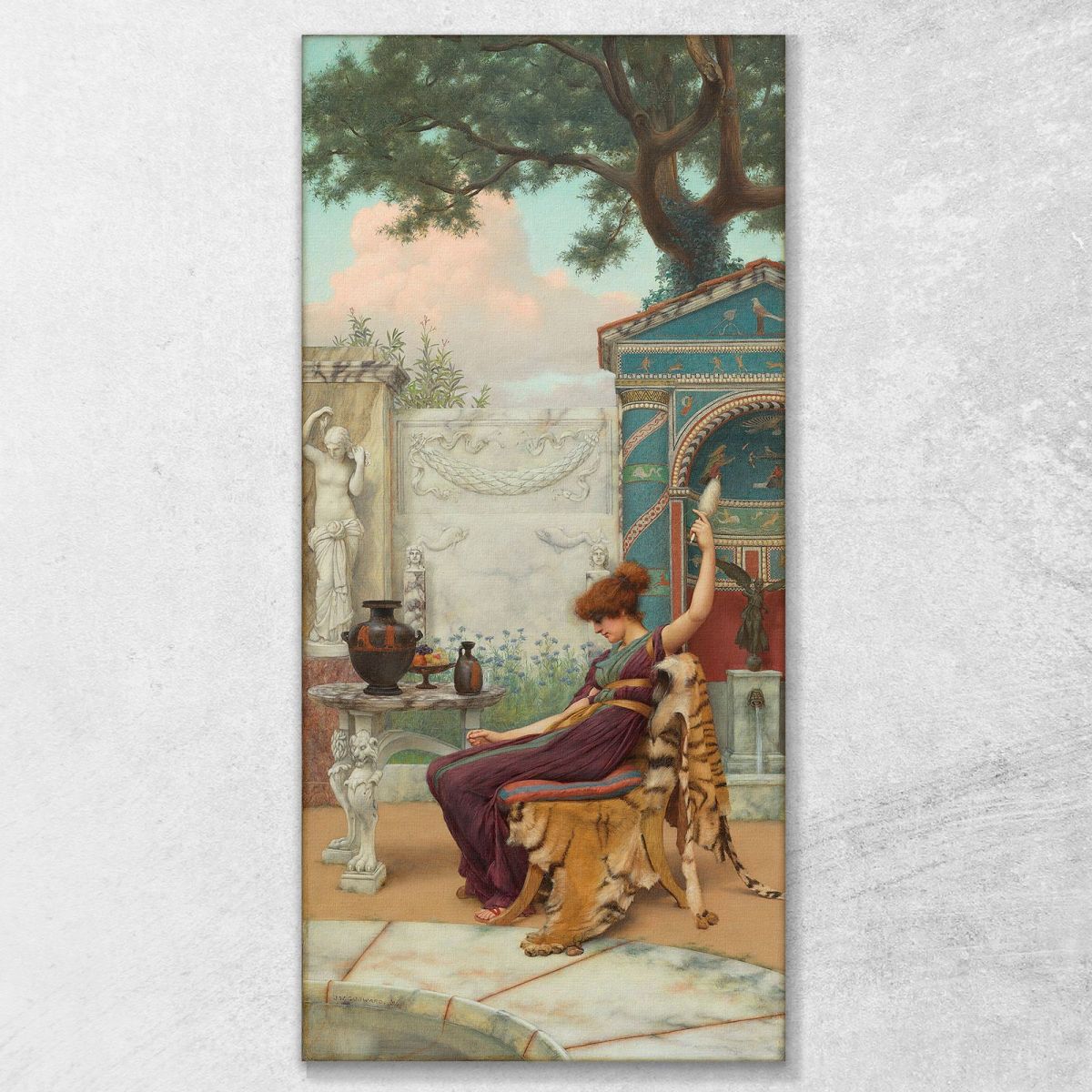 Winding Wool In A Pompeian Garden John William Godward jwg93 canvas print 