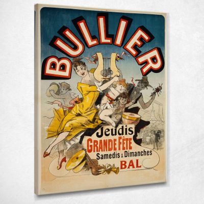 Bullier Thursdays Grande Fete Saturdays And Sundays Ball Jules Chéret jch16 canvas print 