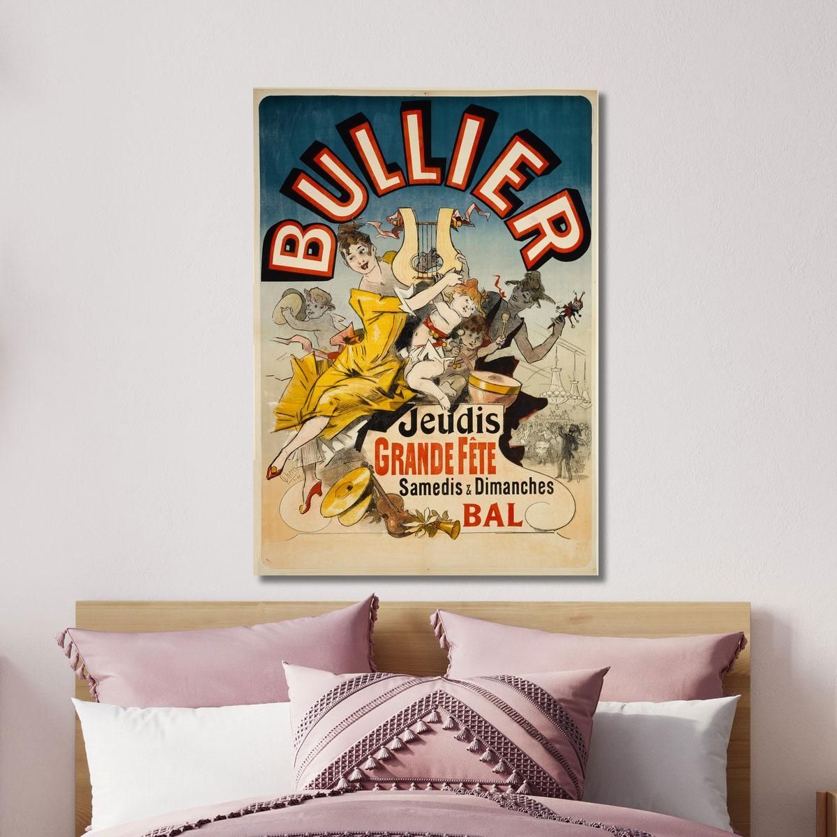 Bullier Thursdays Grande Fete Saturdays And Sundays Ball Jules Chéret jch16 canvas print 
