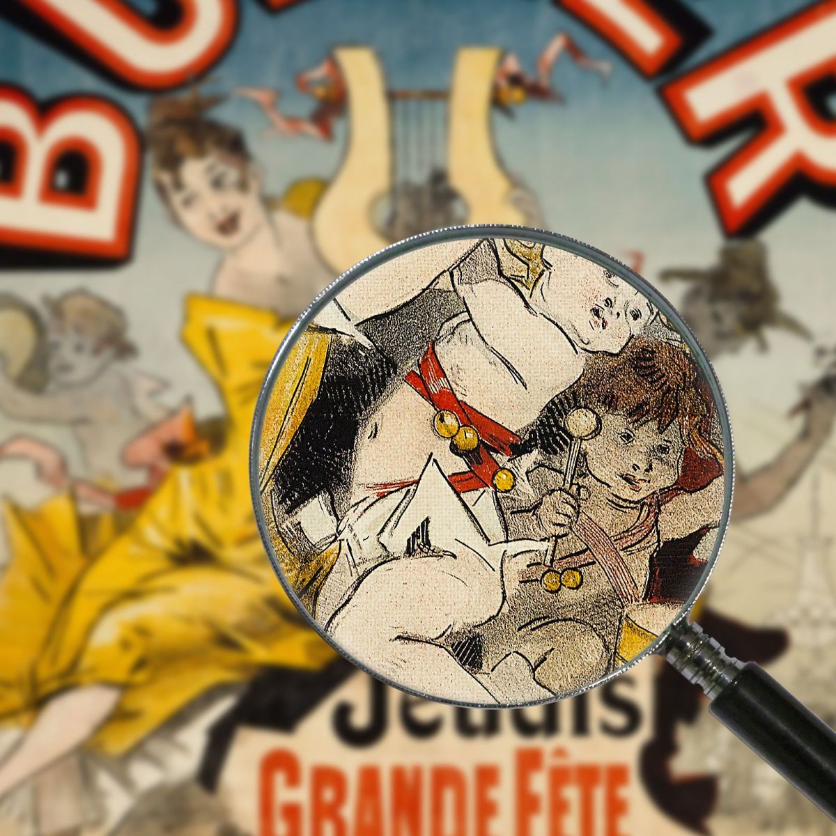 Bullier Thursdays Grande Fete Saturdays And Sundays Ball Jules Chéret jch16 canvas print
