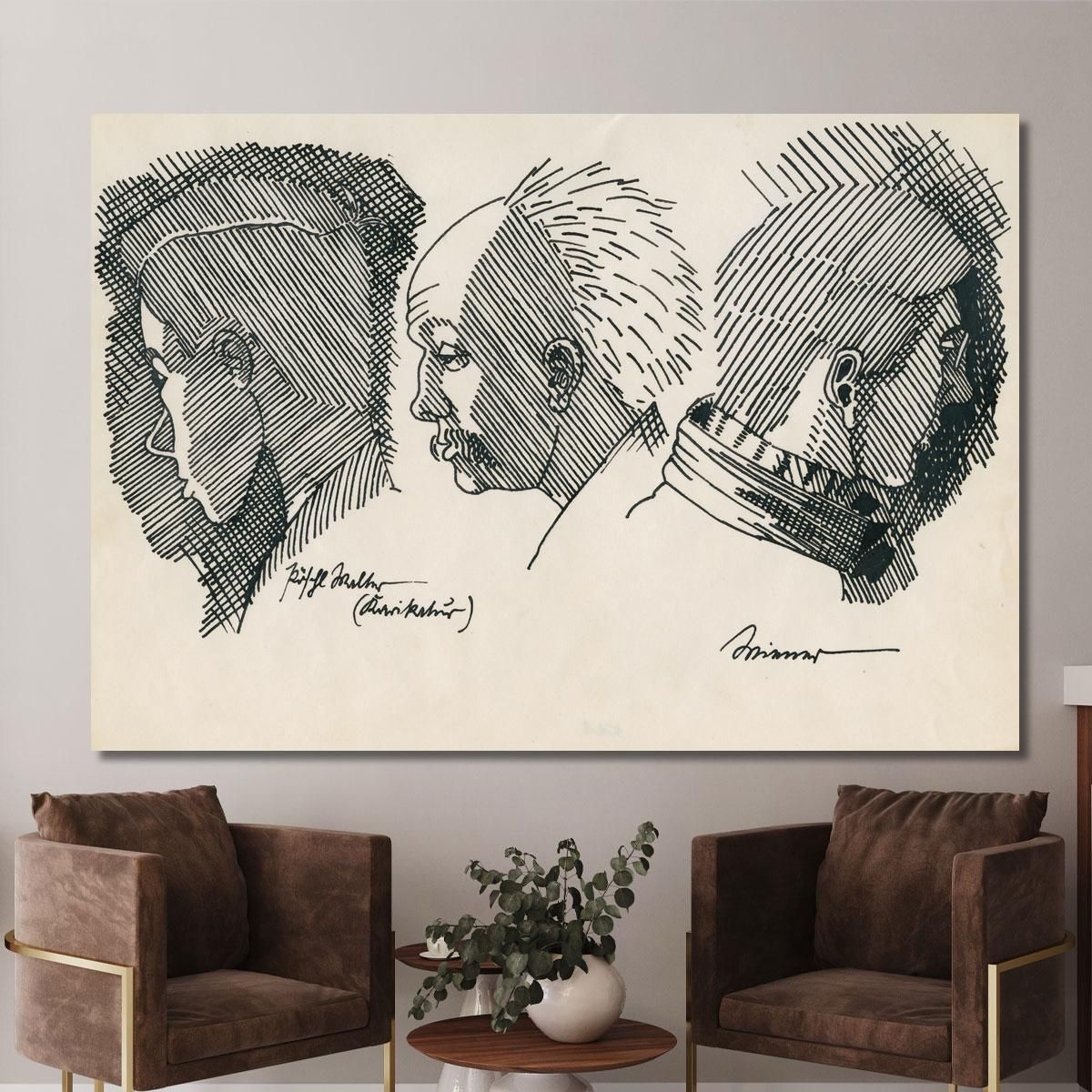 3 Portraits Karl Wiener kwn2 canvas print 