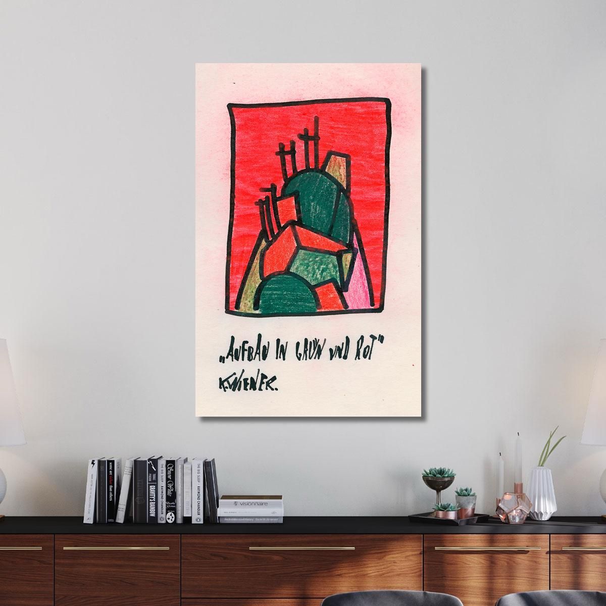 Structure In Green And Red Karl Wiener kwn24 canvas print 