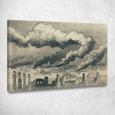 Burning City Of Stalingrad Karl Wiener kwn80 canvas print 