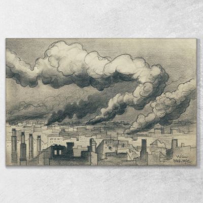 Burning City Of Stalingrad Karl Wiener kwn80 canvas print 