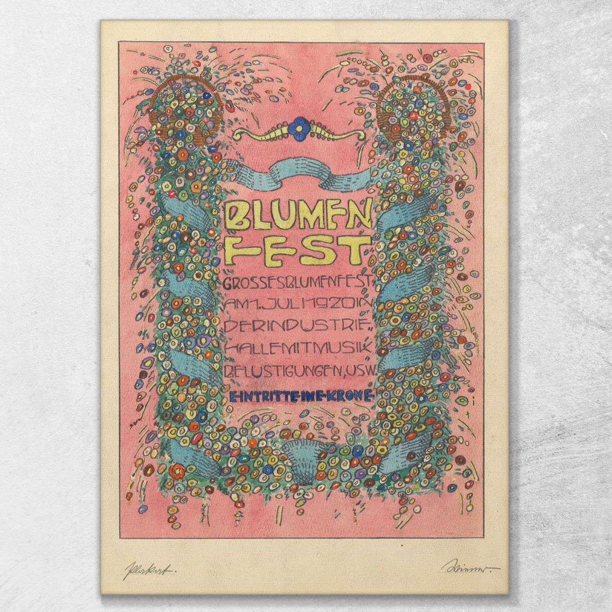 Designs Poster Flower Festival Big Flower Festival On 1 July 1920 Karl Wiener kwn164 canvas print 