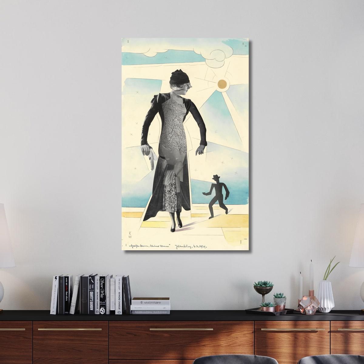 Big Lady Little Man Karl Wiener kwn226 canvas print 