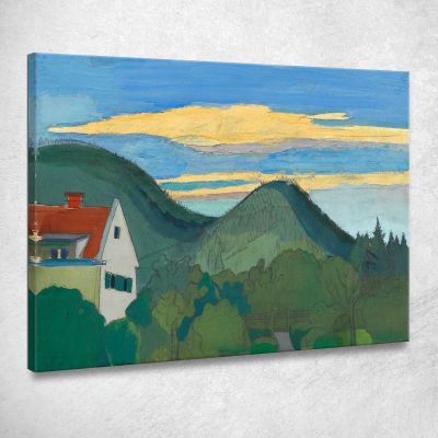 House In Forest Landscape Karl Wiener kwn228 canvas print 