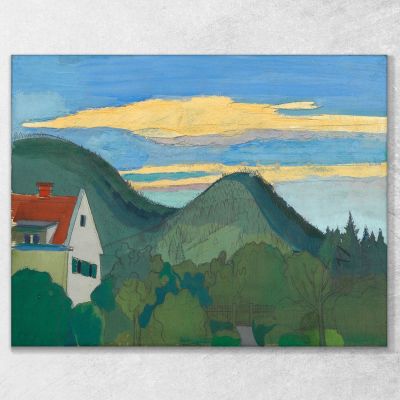 House In Forest Landscape Karl Wiener kwn228 canvas print 