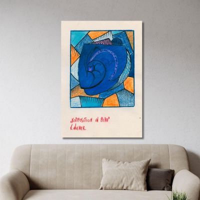 Composition In Blue Karl Wiener kwn272 canvas print 