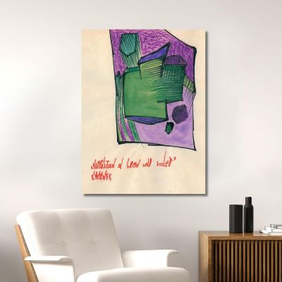 Composition In Green And Violet Karl Wiener kwn273 canvas print 