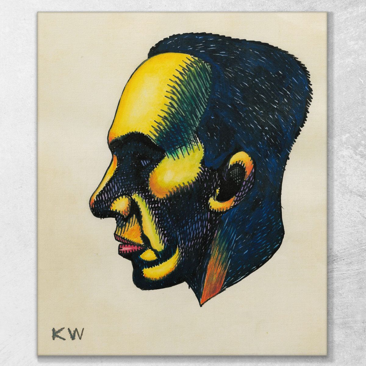 Head Study From Profile 10 Sheets Graz I Karl Wiener kwn277 canvas print 