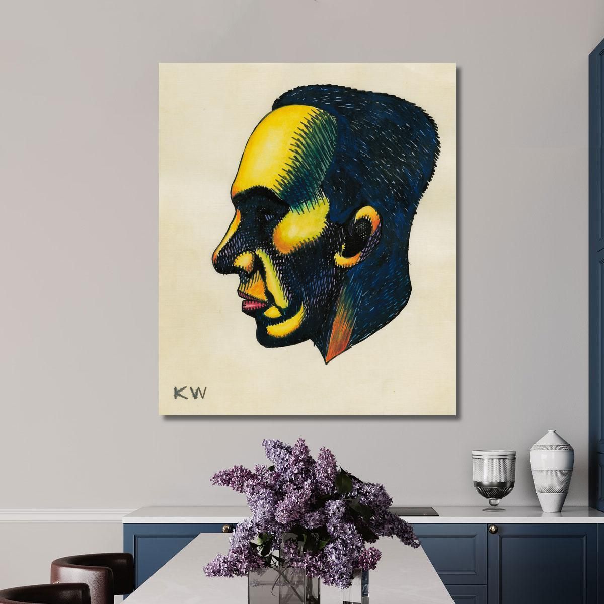 Head Study From Profile 10 Sheets Graz I Karl Wiener kwn277 canvas print 