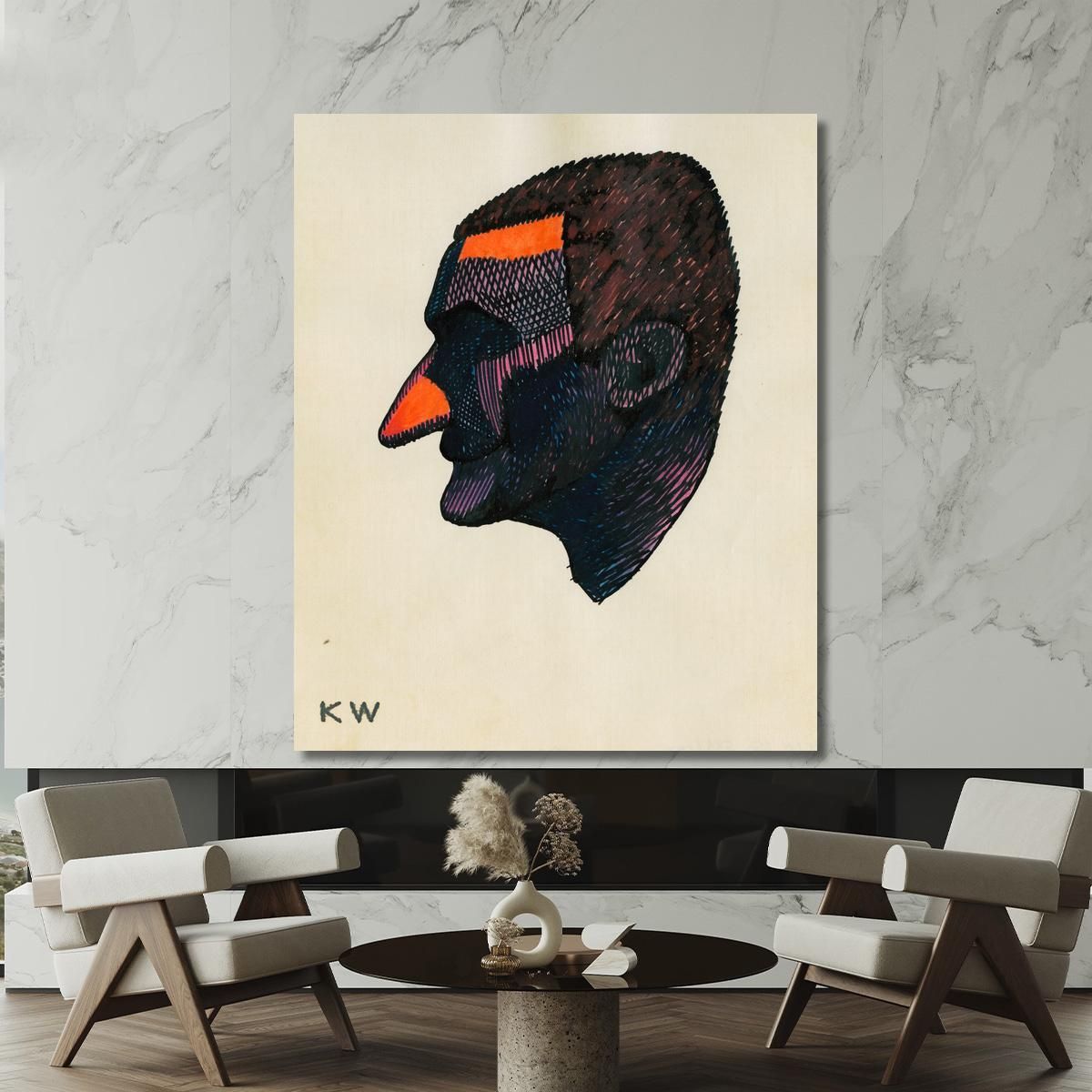 Head Study From Profile 10 Sheets Graz Ii Karl Wiener kwn278 canvas print 