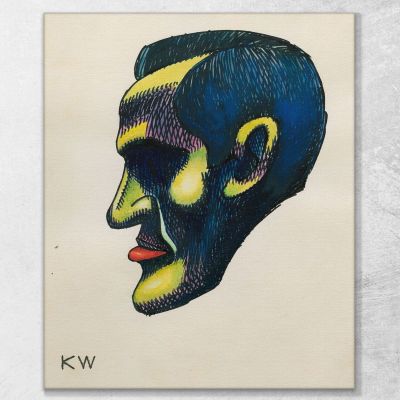 Head Study From Profile 10 Sheets Graz Iv Karl Wiener kwn280 canvas print 