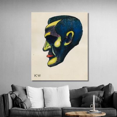 Head Study From Profile 10 Sheets Graz Iv Karl Wiener kwn280 canvas print 