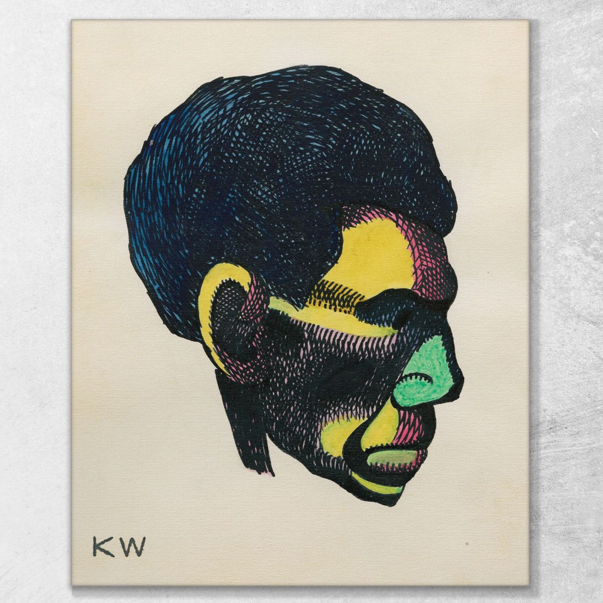 Head Study From Profile 10 Sheets Graz Vi Karl Wiener kwn283 canvas print 