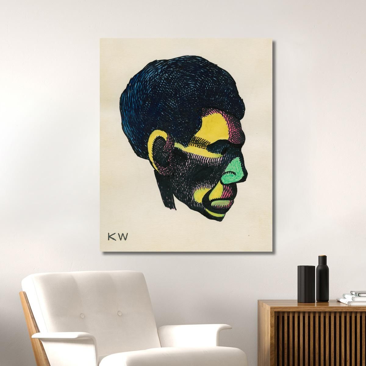 Head Study From Profile 10 Sheets Graz Vi Karl Wiener kwn283 canvas print 