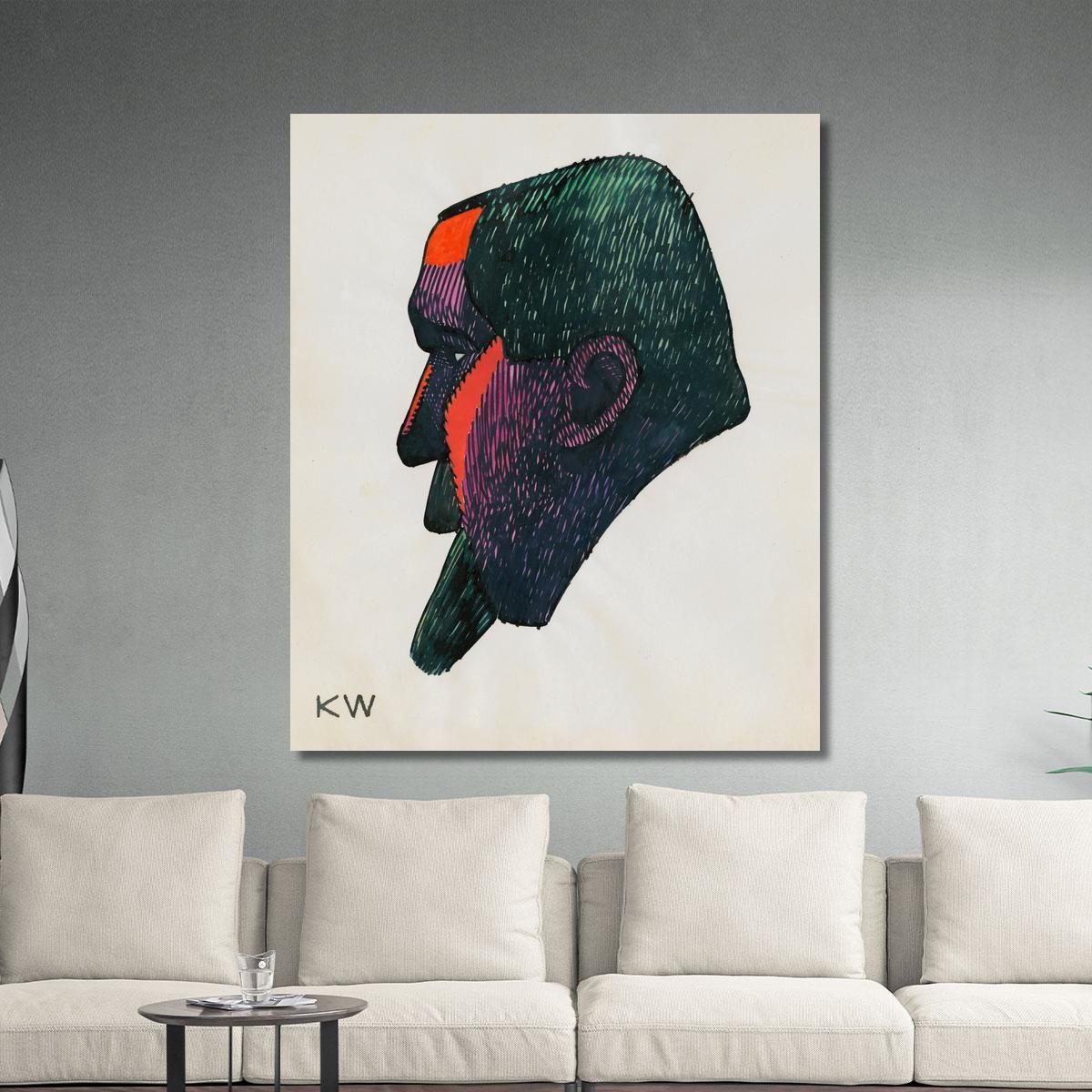 Head Study From Profile 10 Sheets Graz Viii Karl Wiener kwn284 canvas print 