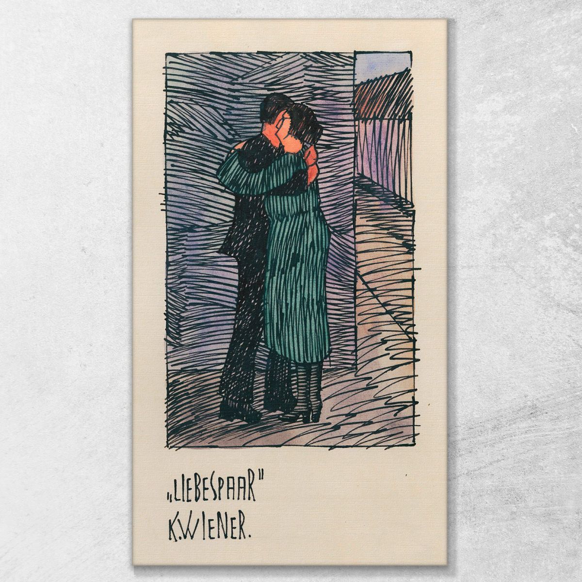 Lovers Karl Wiener kwn320 canvas print 