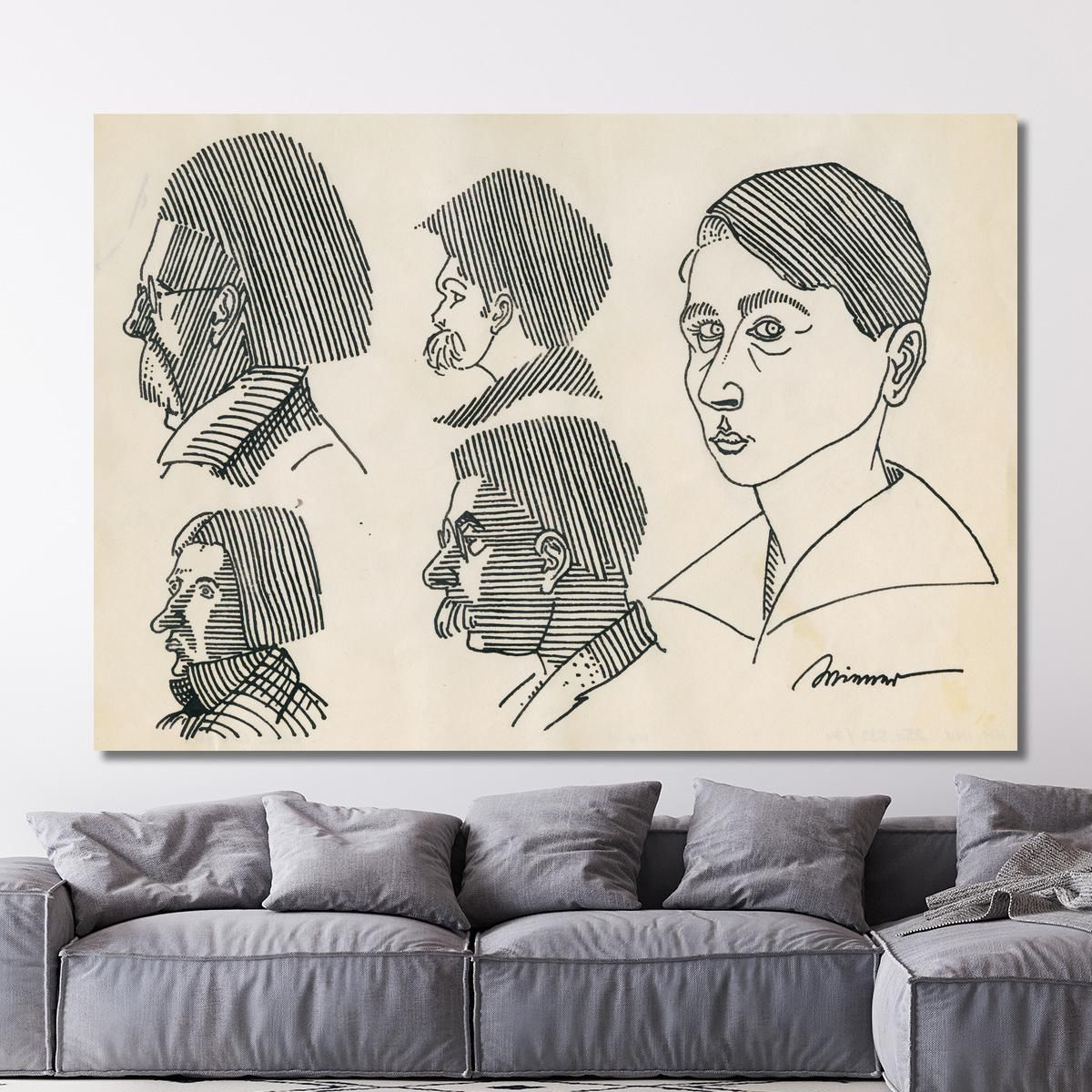 Untitled 5 Portraits Karl Wiener kwn444 canvas print 