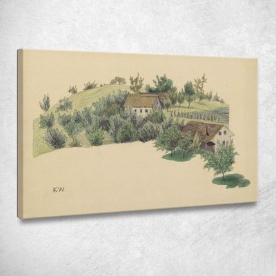 Untitled Farmhouses On Hill Karl Wiener kwn483 canvas print 