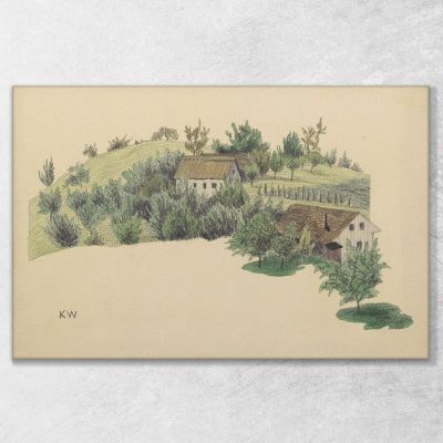 Untitled Farmhouses On Hill Karl Wiener kwn483 canvas print 