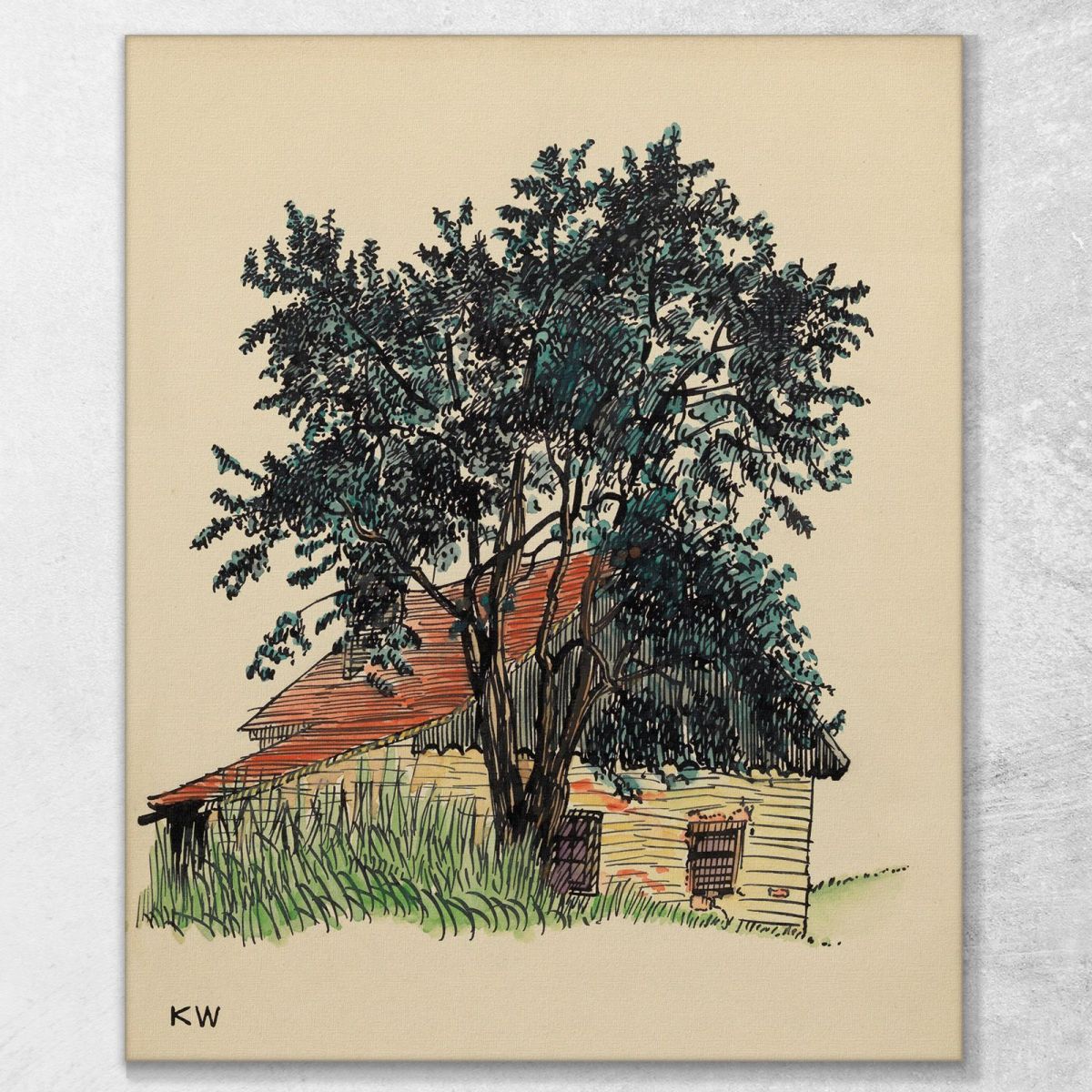 Untitled Farmhouse 2 Karl Wiener kwn485 canvas print 