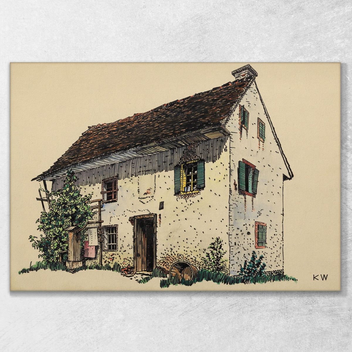 Untitled Farmhouse 3 Karl Wiener kwn486 canvas print 