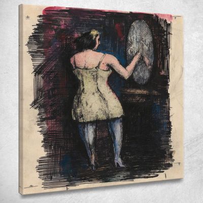 Untitled Woman In Front Of Mirror Karl Wiener kwn515 canvas print 