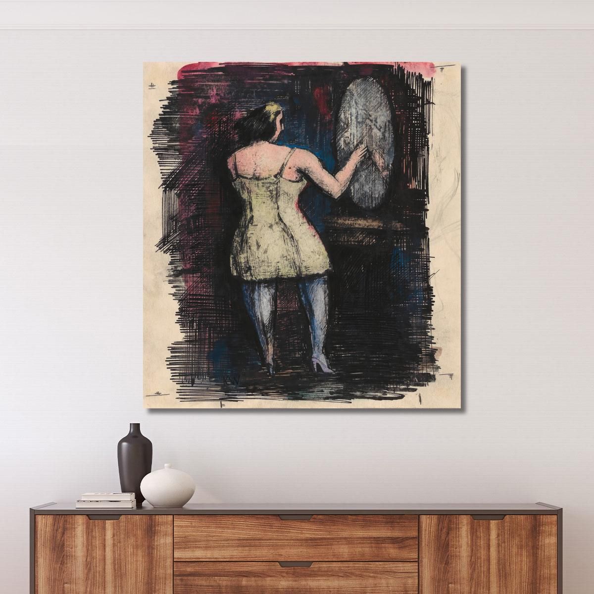 Untitled Woman In Front Of Mirror Karl Wiener kwn515 canvas print 