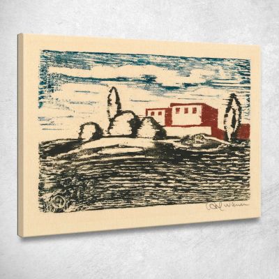 Untitled House In Landscape Karl Wiener kwn530 canvas print 