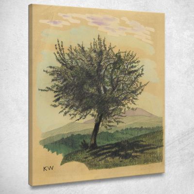 Untitled Deciduous Tree In Landscape Karl Wiener kwn558 canvas print 