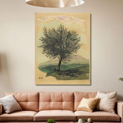 Untitled Deciduous Tree In Landscape Karl Wiener kwn558 canvas print 